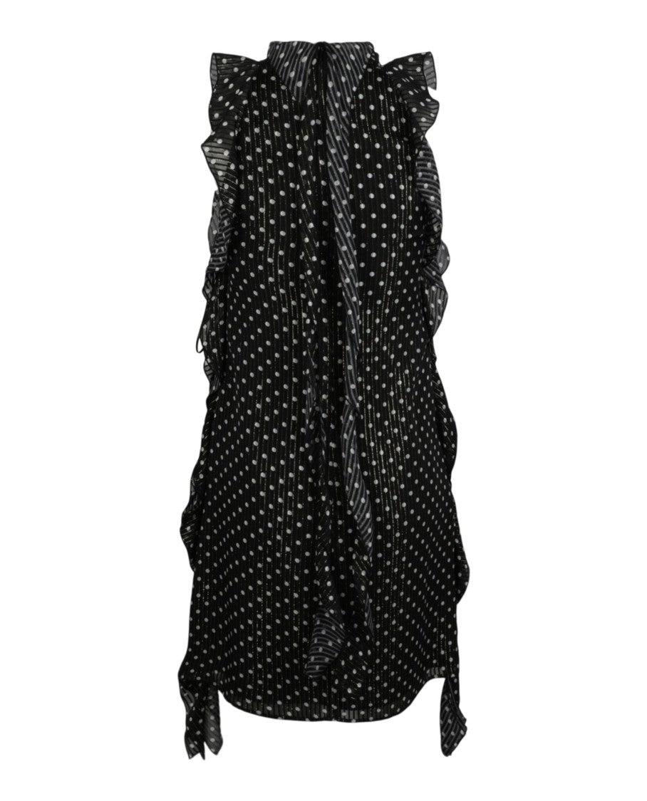 Burberry Polka Dot Dress With Metallic Fiber Stripes