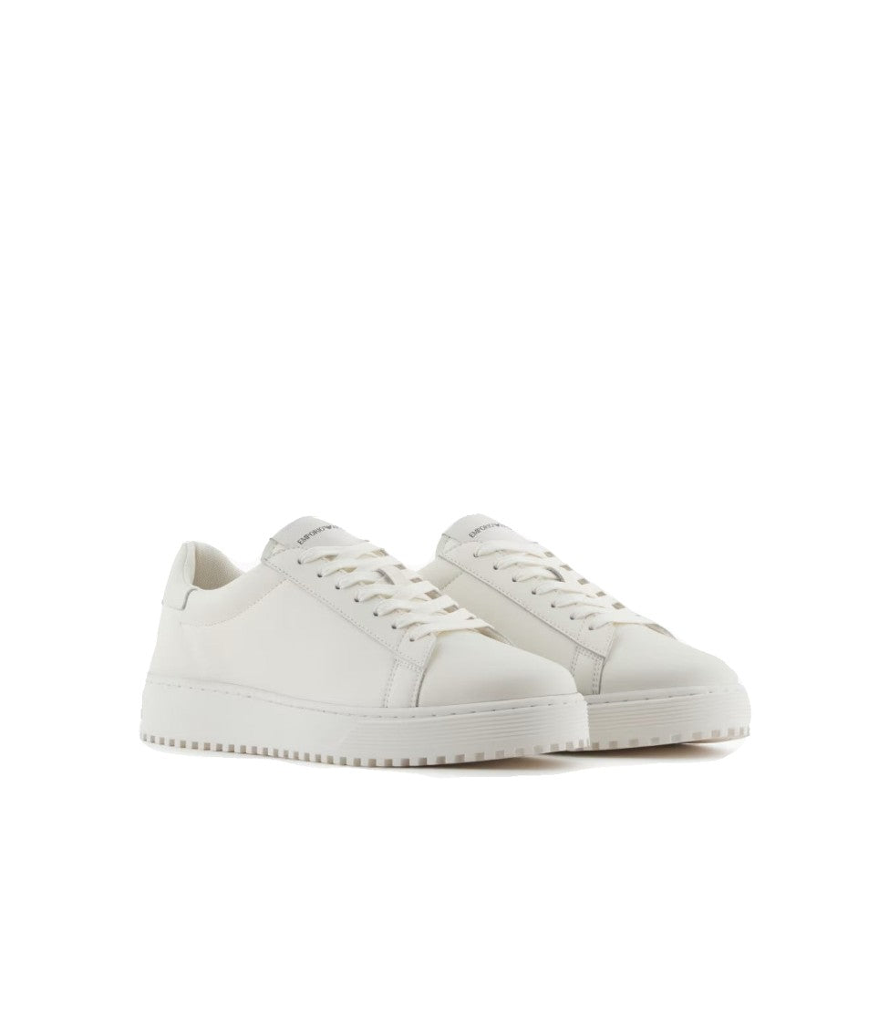 Emporio Armani Premium Leather Sneakers With Signature Logo