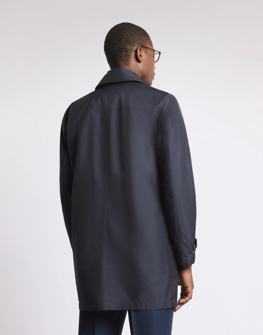 Fay Morning Db Front Trench Coat In Baltic Blue