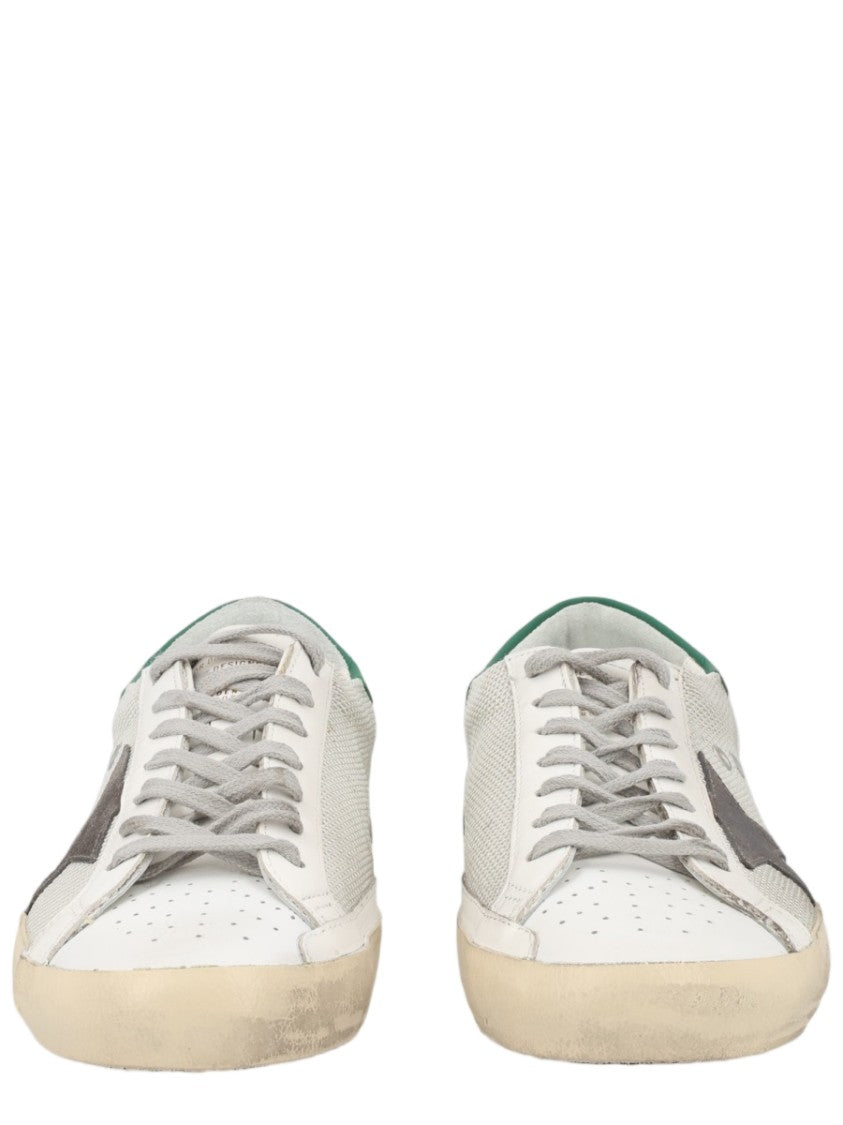 Golden Goose Silver Leather-Mesh Low-Top Sneakers