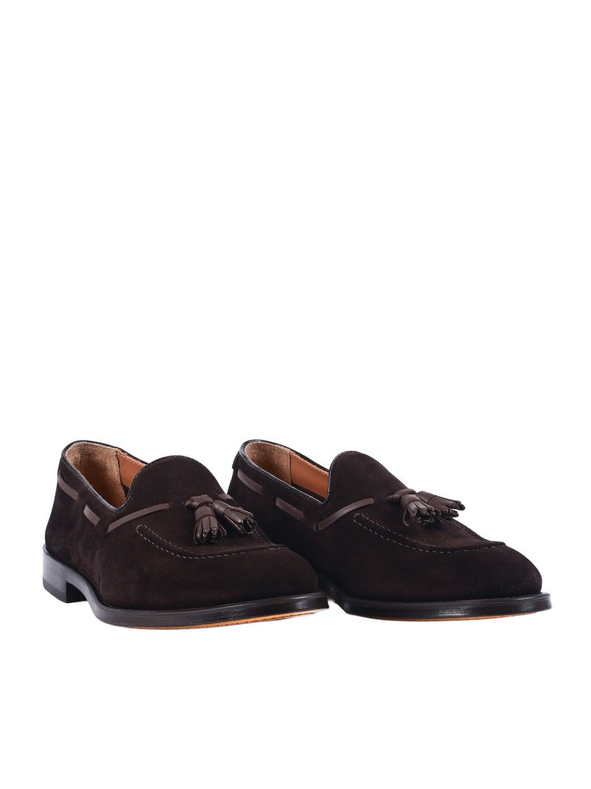 Doucal's Brown Adler Calfskin Suede Loafers