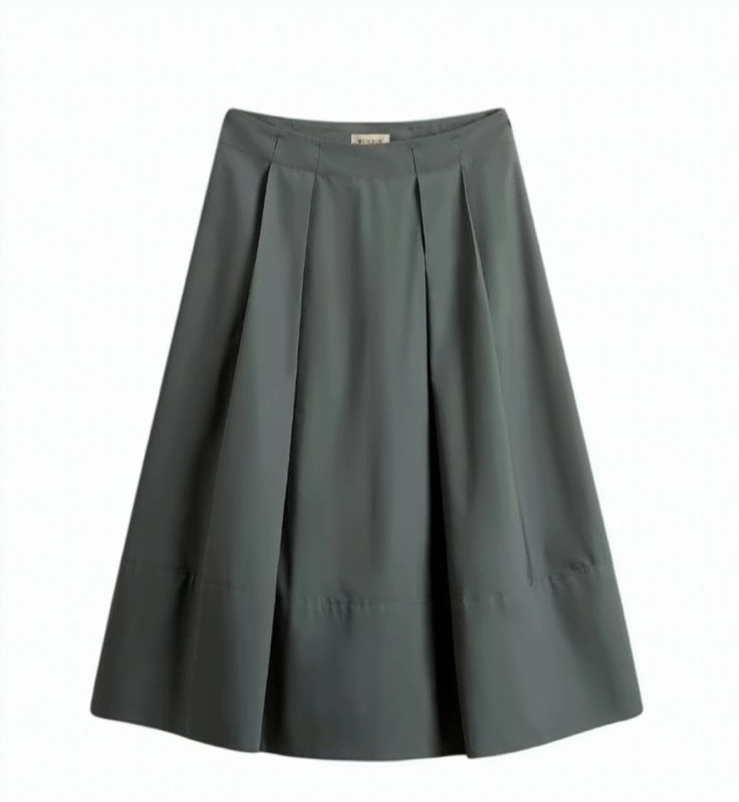 Woolrich Pure Cotton Poplin Front Pleated Skirt