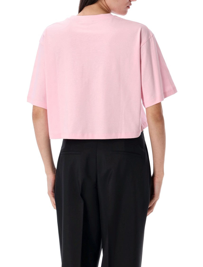 Balmain Printed Logo Cropped T-Shirt