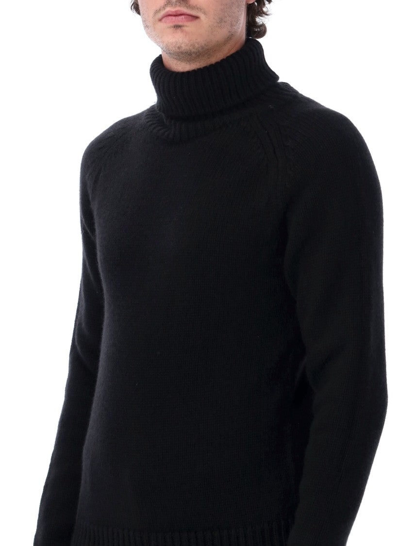 Tom Ford High Neck Knit Sweater With Ribbed Detailing