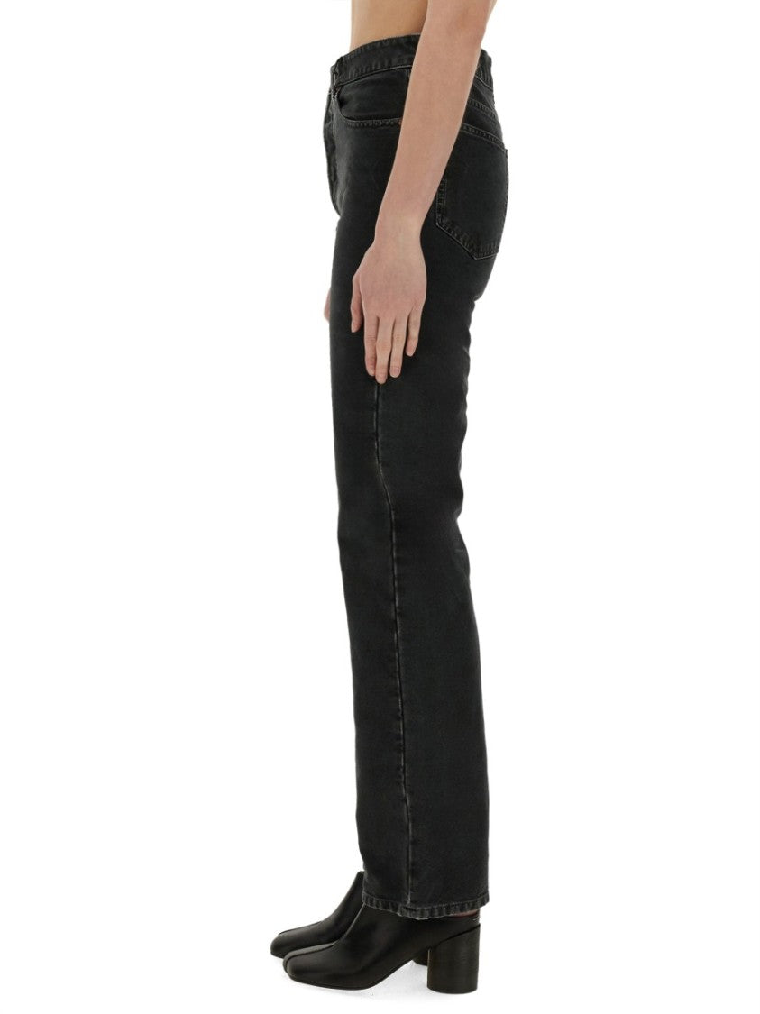Mm6 By Maison Margiela High-Waisted Black Straight Leg Jeans