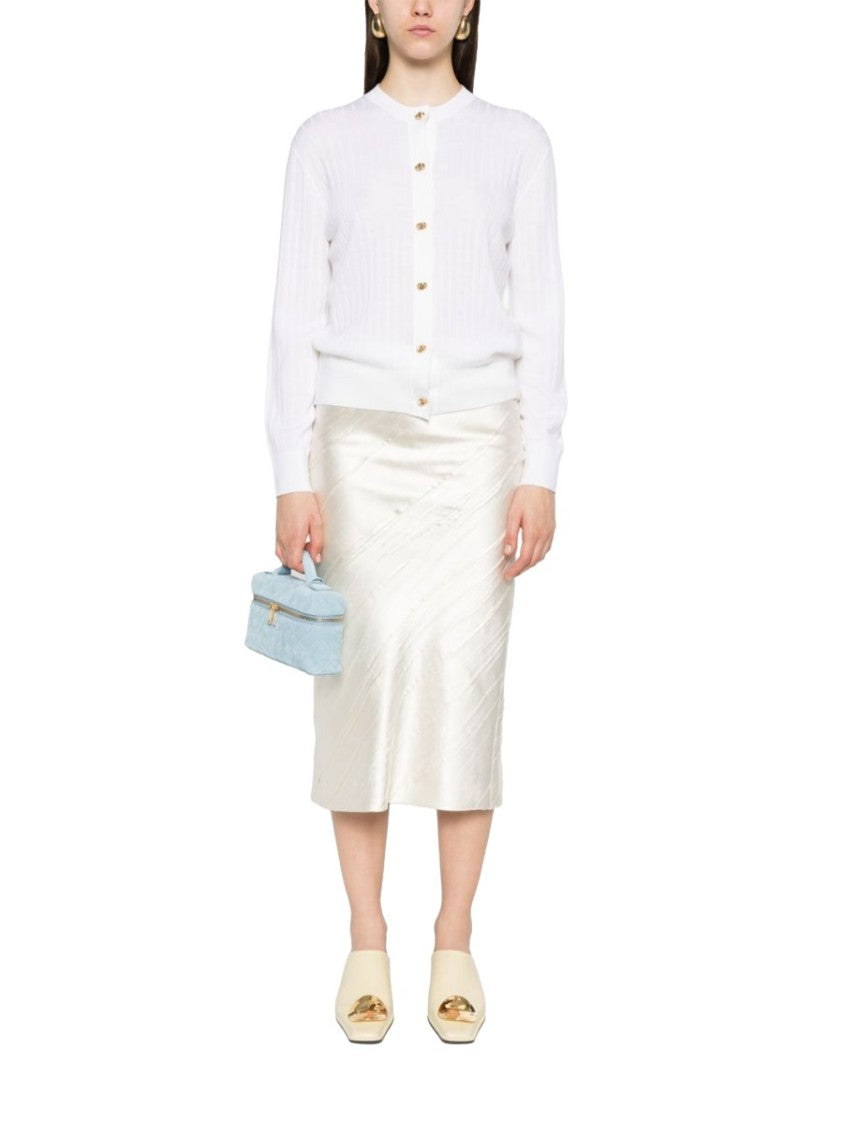 Bottega Veneta Ribbed Wool Cardigan With Gold-Tone Buttons