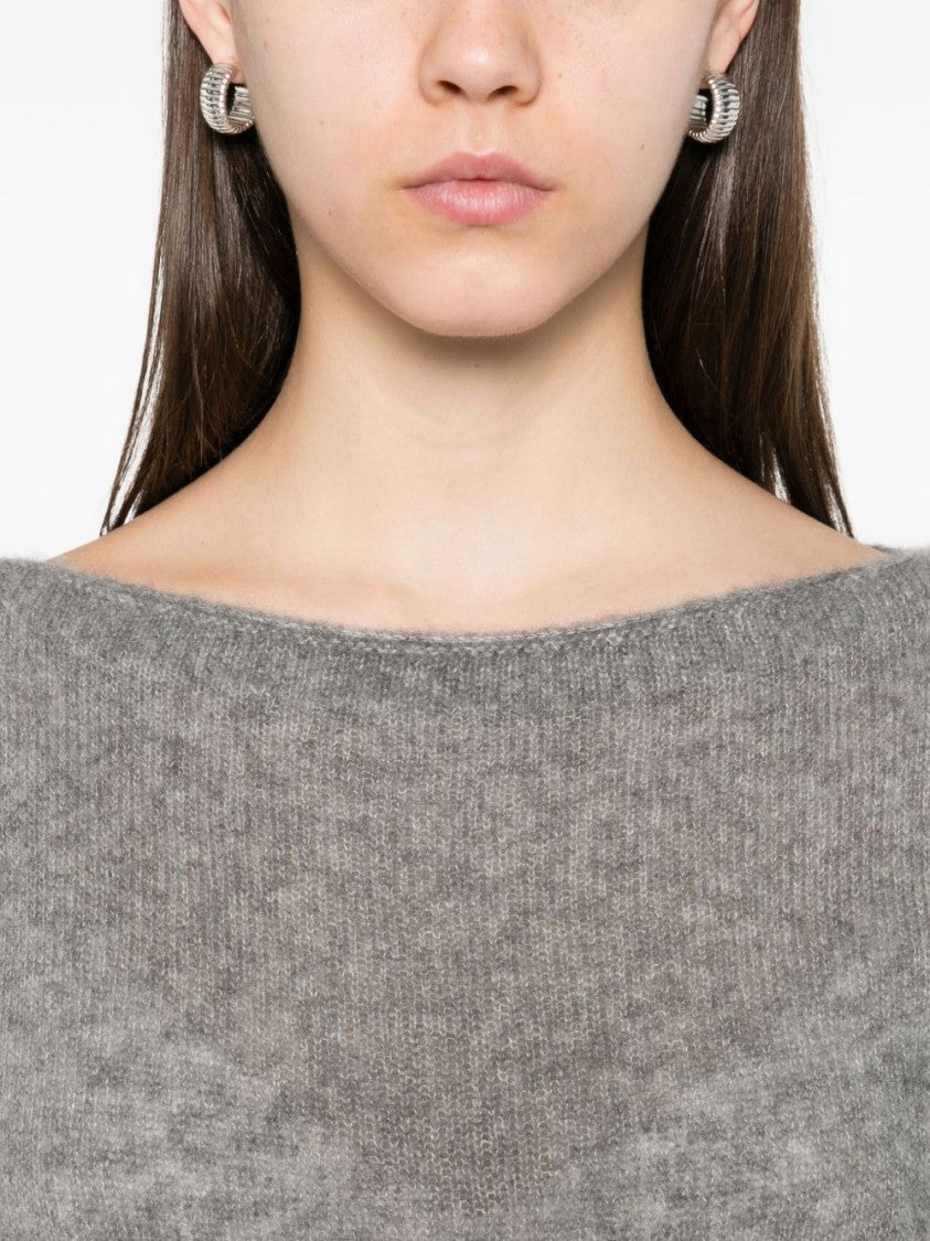 Tom Ford Boat Neck Knitwear Sweater With Ribbed Accents