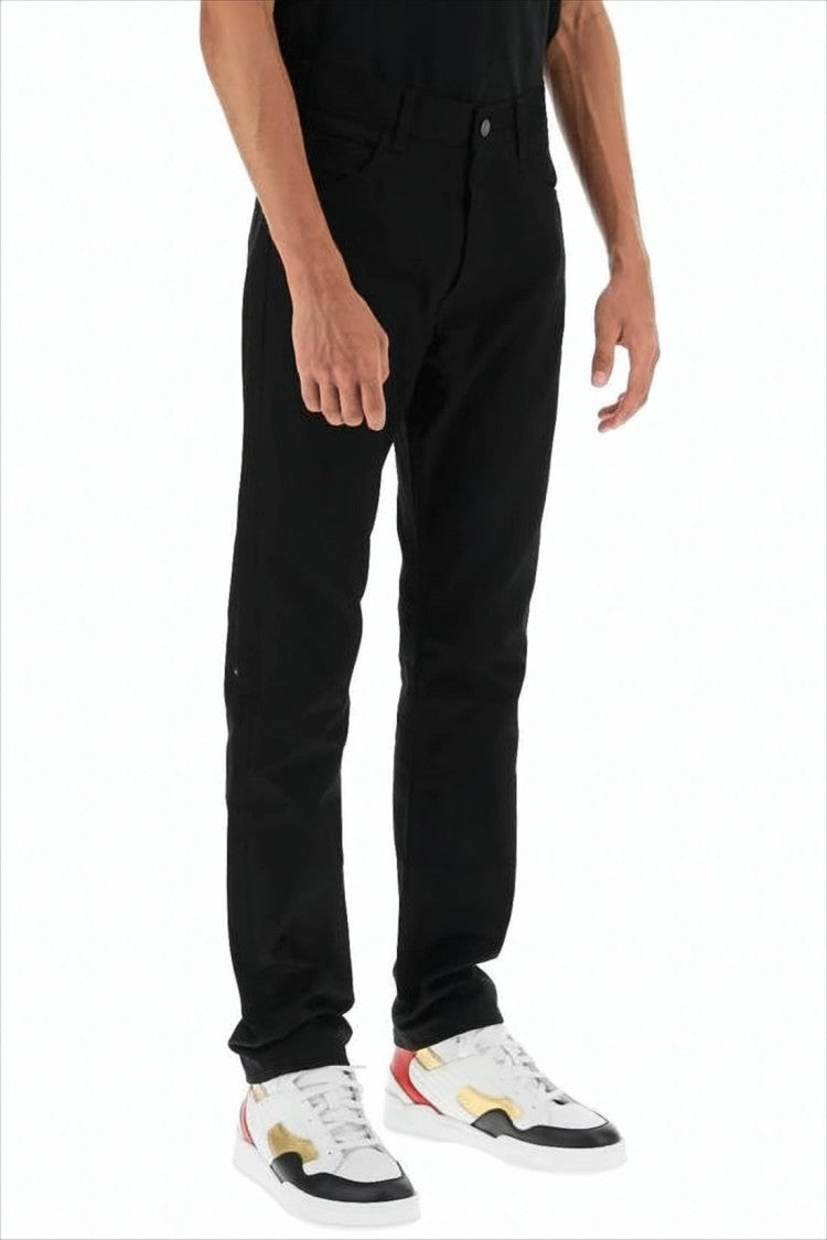Celine Slim-Fit Black Denim Pants With Classic Five-Pocket Design