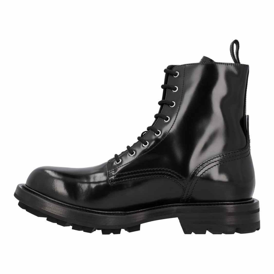 Alexander Mcqueen Smooth Leather Combat Boots