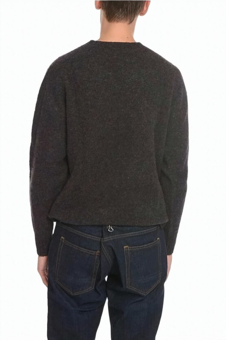 Howlin Textured Knit Wool Sweater With Crew Neckline And Classic Cuffs