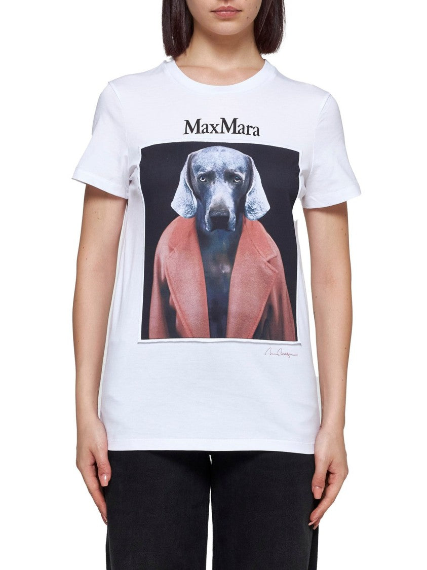 Max Mara Graphic Print T-Shirt With Classic Crew Neckline