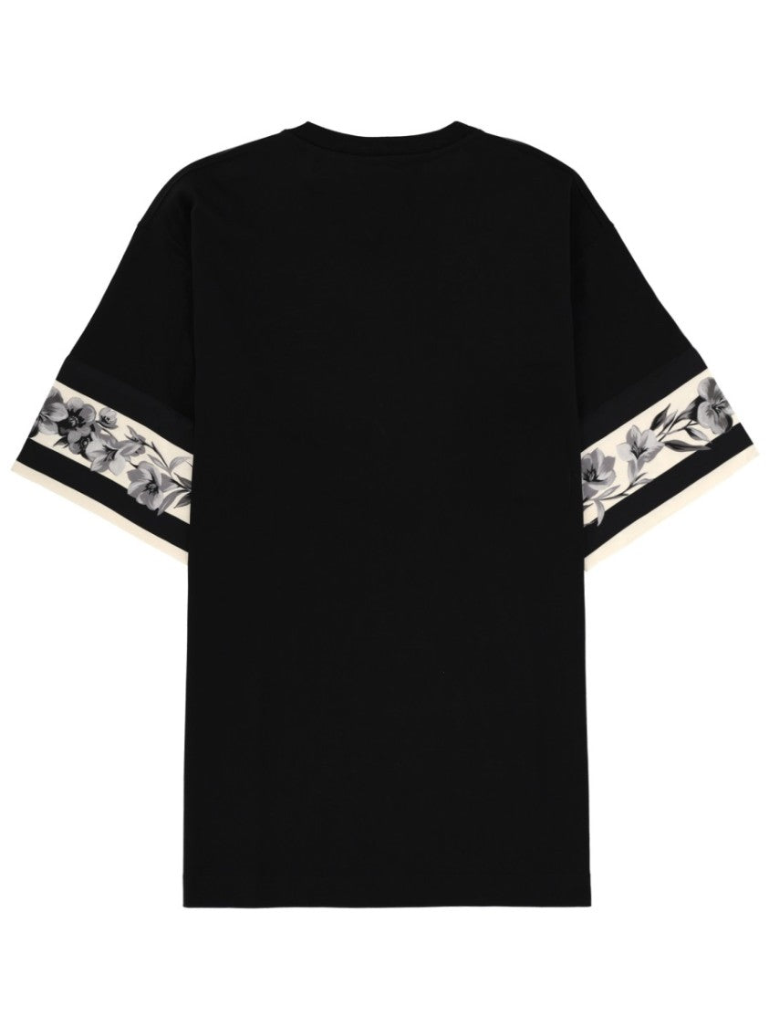 Dolce & Gabbana Floral Print Sleeves Chest Pocket T-Shirt