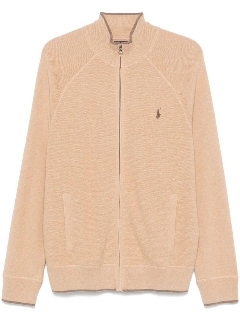 Polo Ralph Lauren Textured Knit Full-Zip Cardigan With Ribbed Collar