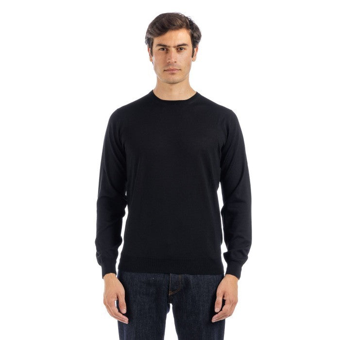 Filippo De Laurentiis Merino Wool Sweater With Classic Crew Neckline