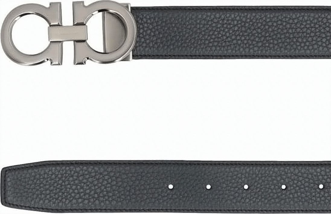 Salvatore Ferragamo Textured Calf Leather Reversible Belt