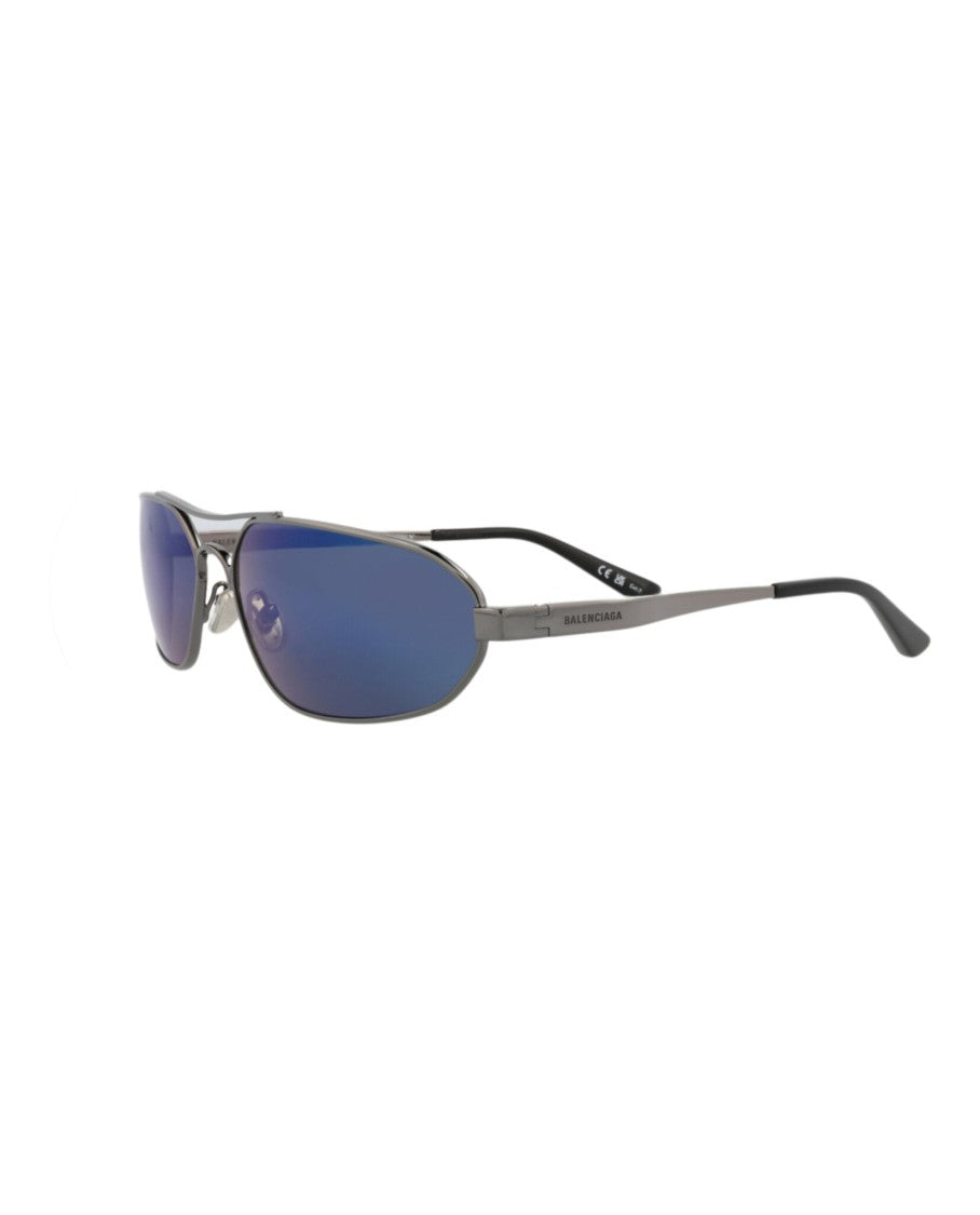Balenciaga Shield-Frame Metal Sunglasses