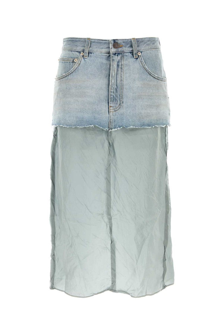 Balenciaga Light Wash Denim Mini Skirt