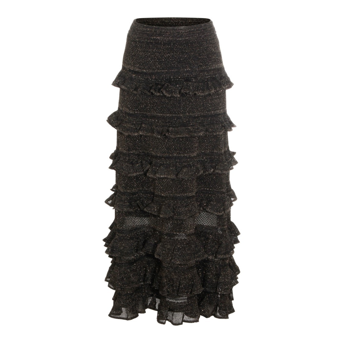 Zimmermann Metallic Black Cotton Skirt