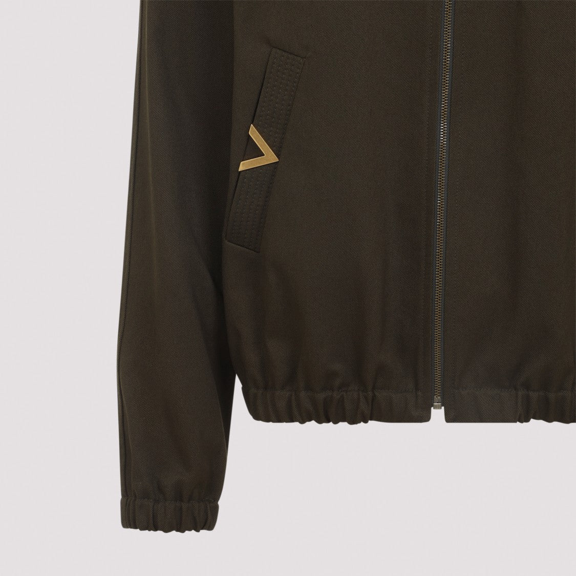 Valentino Front-Zipper Casual Jacket With Classic Collar And Elasticated Accents