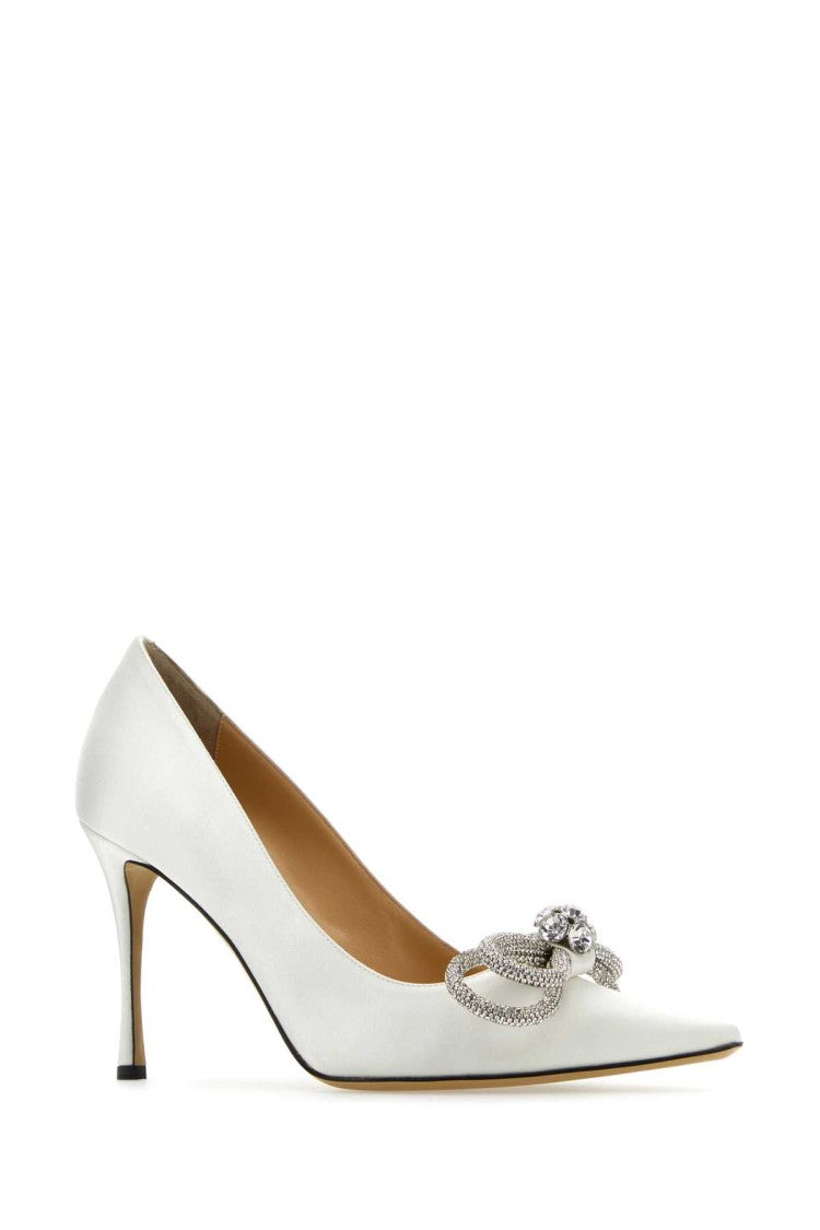 Mach & Mach White Satin Pumps