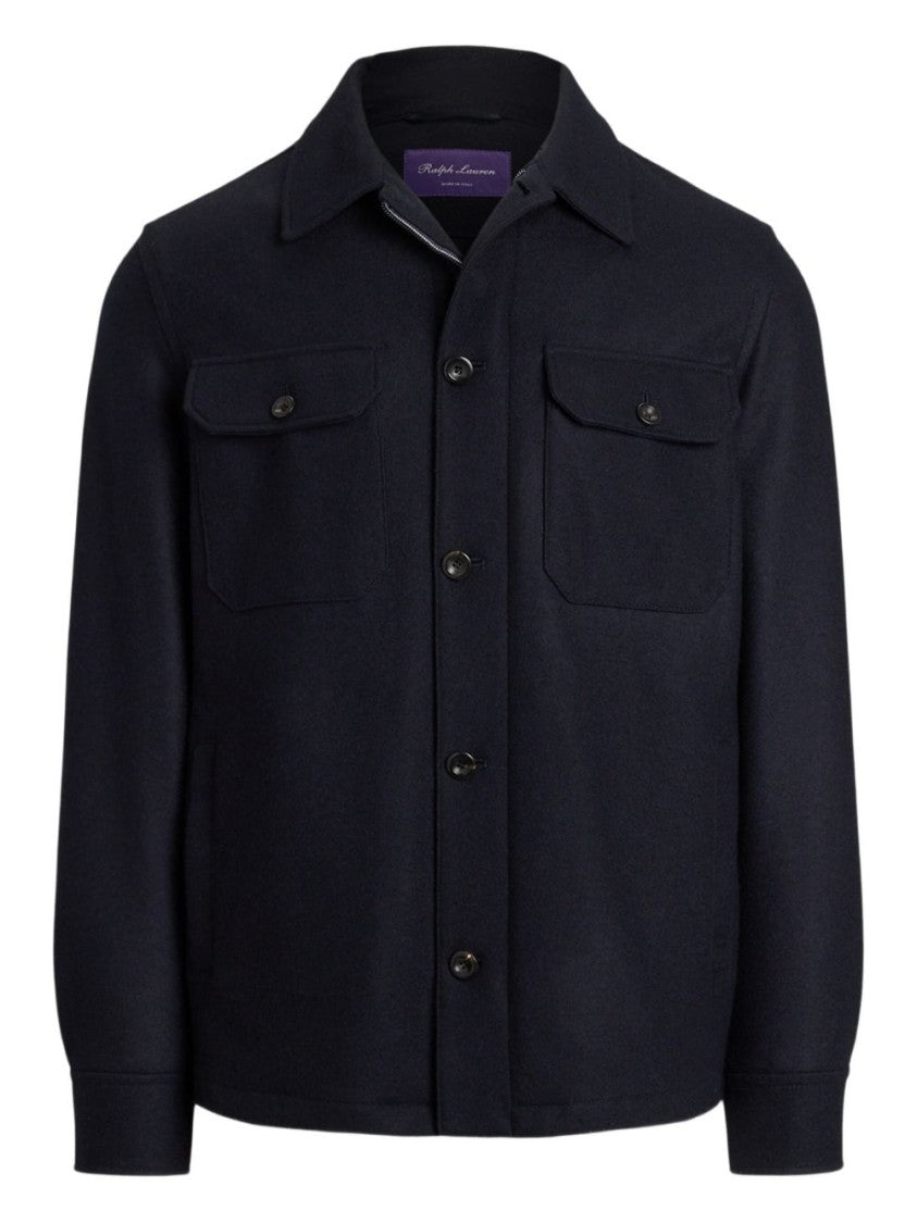 Polo Ralph Lauren Cashmere Blue Jacket With Classic Collar