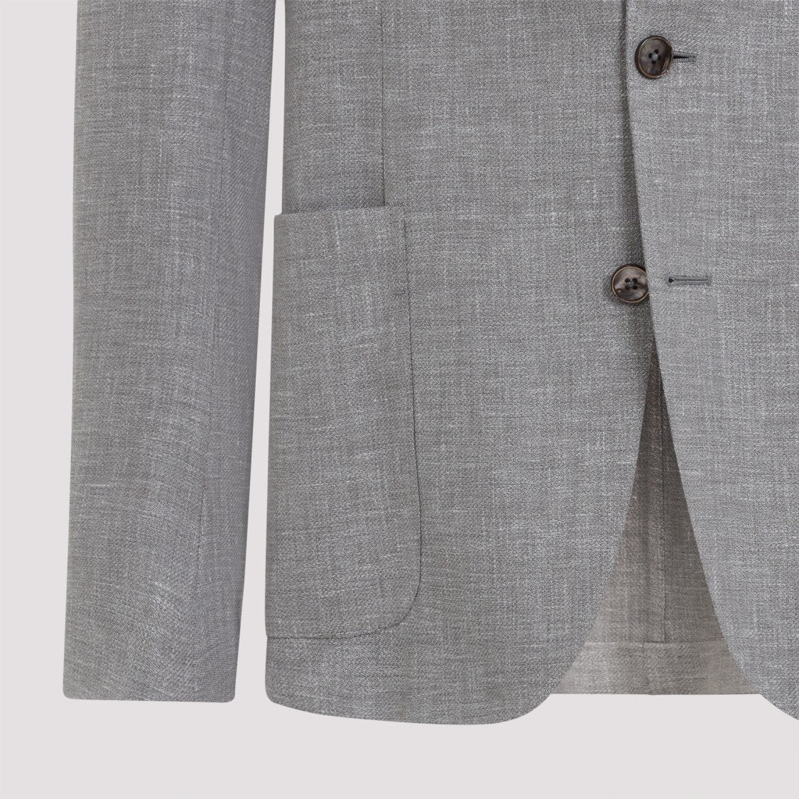Zegna Lightweight Grey Tailored Jacket With Notched Lapel