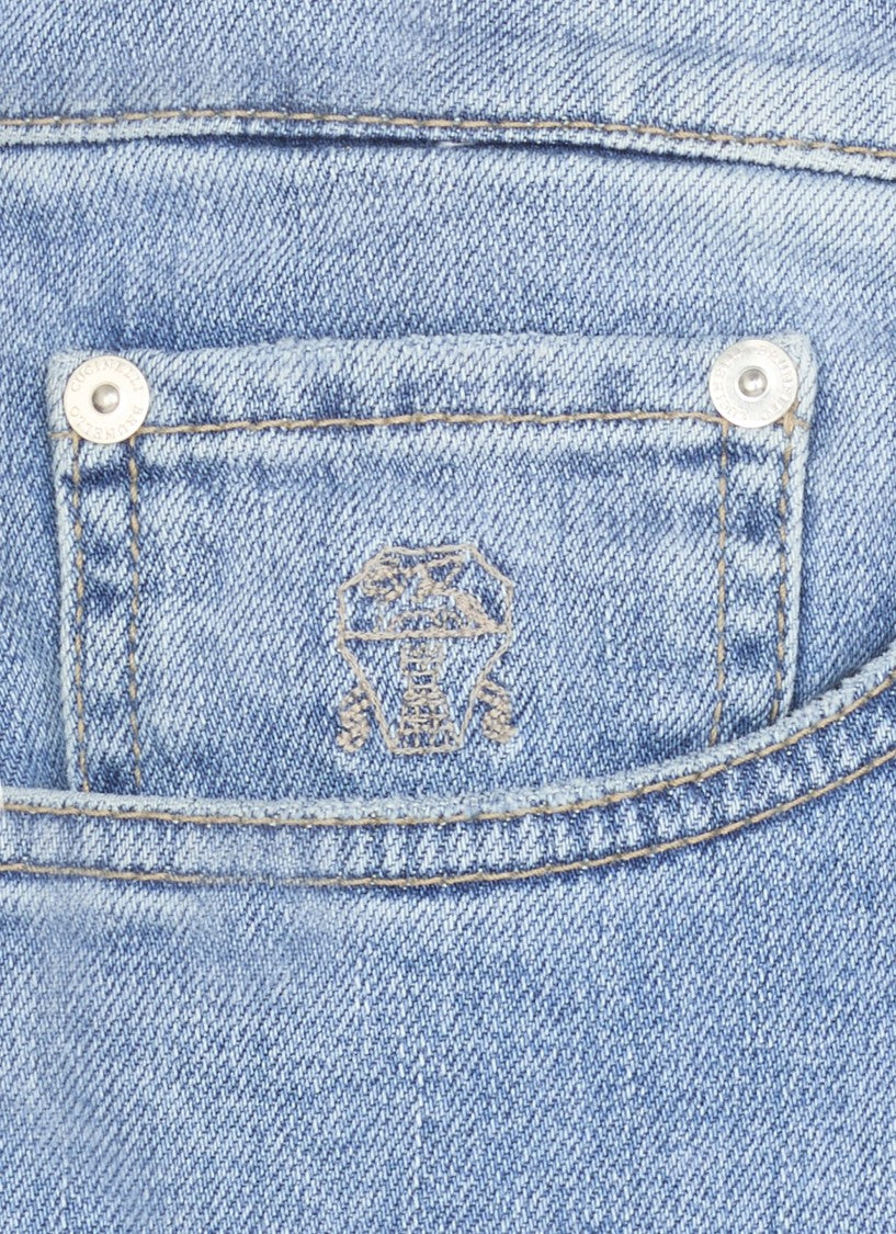 Brunello Cucinelli Light Blue Cotton Jeans