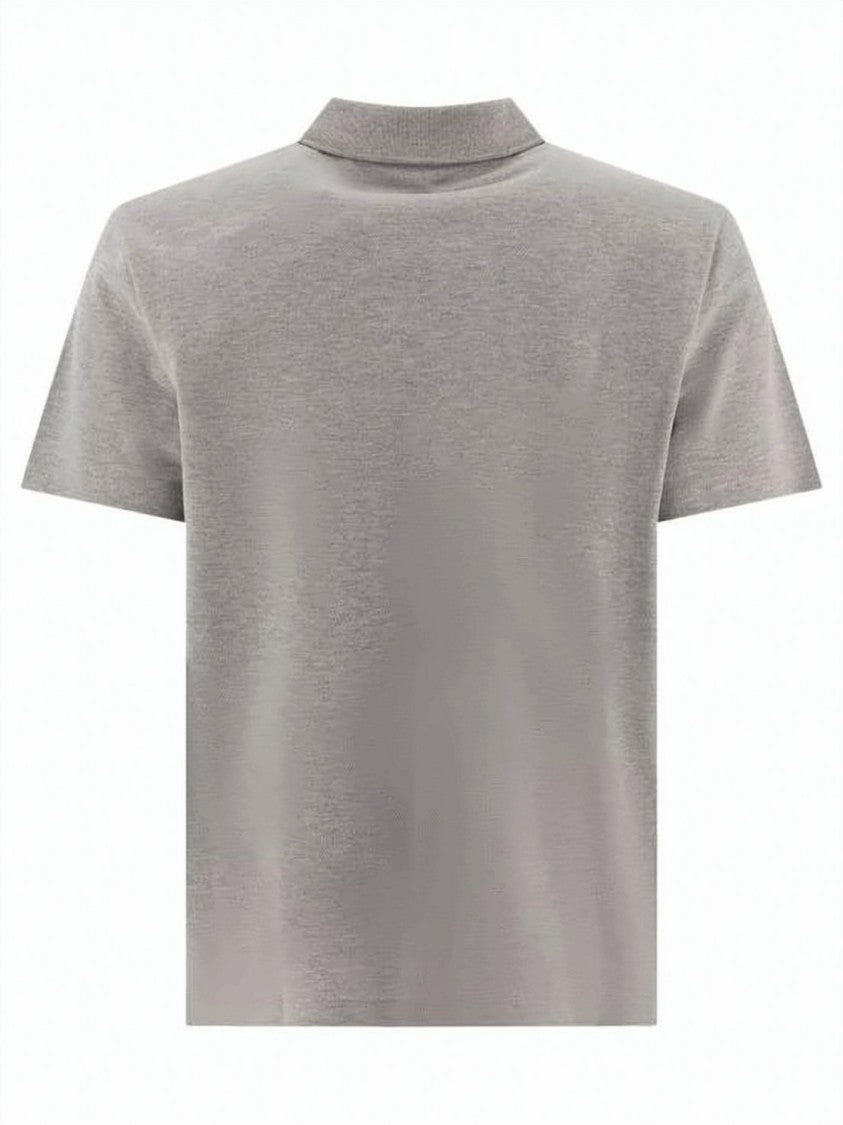 A.P.C. Heathered Grey Polo Shirt With Embroidered Logo