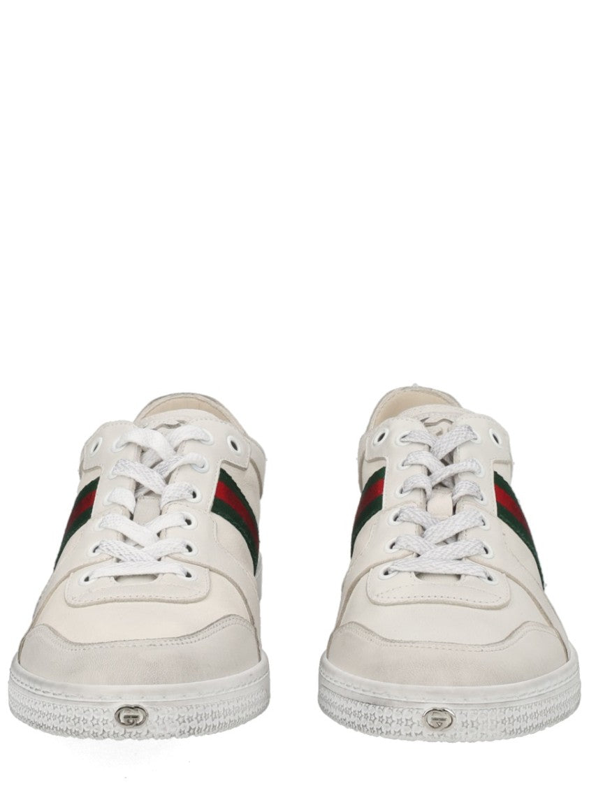 Gucci Stretch Leather Effect Off-White Sneakers