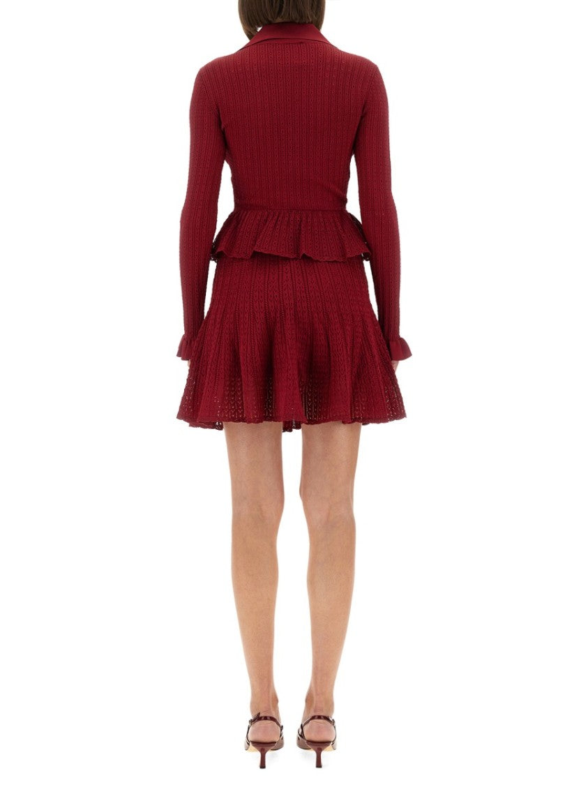 Self-Portrait Perforated Knit Dress