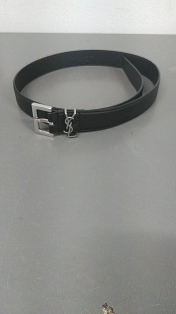 Saint Laurent Square Buckle Calfskin Belt