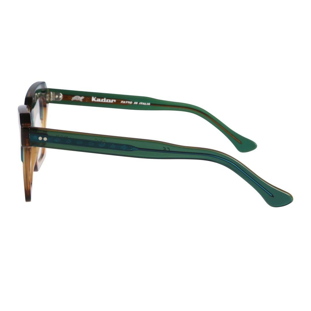 Kador Kallima Oversized Square Frame Green And Beige Sunglasses