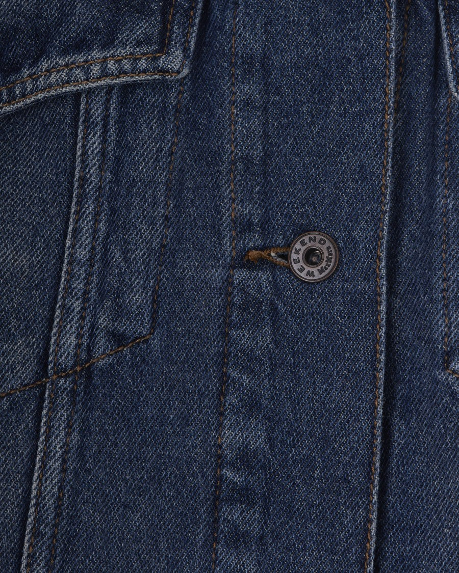 Max Mara Cropped Denim-Inspired Jacket With Contrast Stitching
