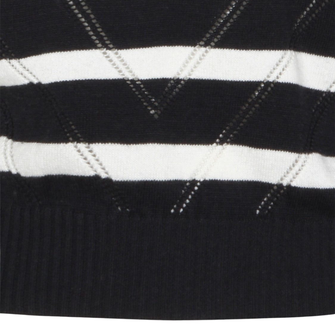 Twin-Set Textured Knitted Sweater With Striking Horizontal Stripes