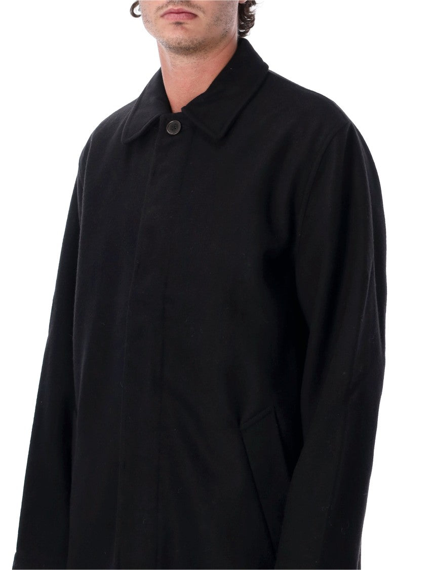 Universal Works Reimagined Macintosh Coat With Concealed Button Closure