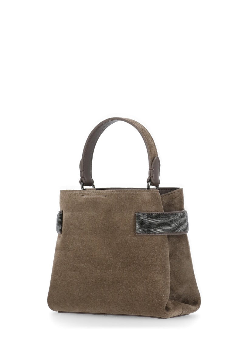 Brunello Cucinelli Suede Leather Shoulder Bag