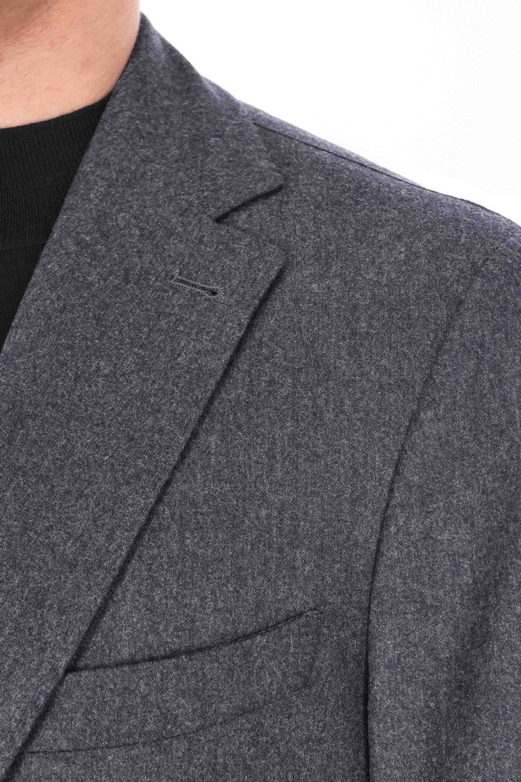 Officine Generale Arthus Model Single-Breasted Flannel Jacket