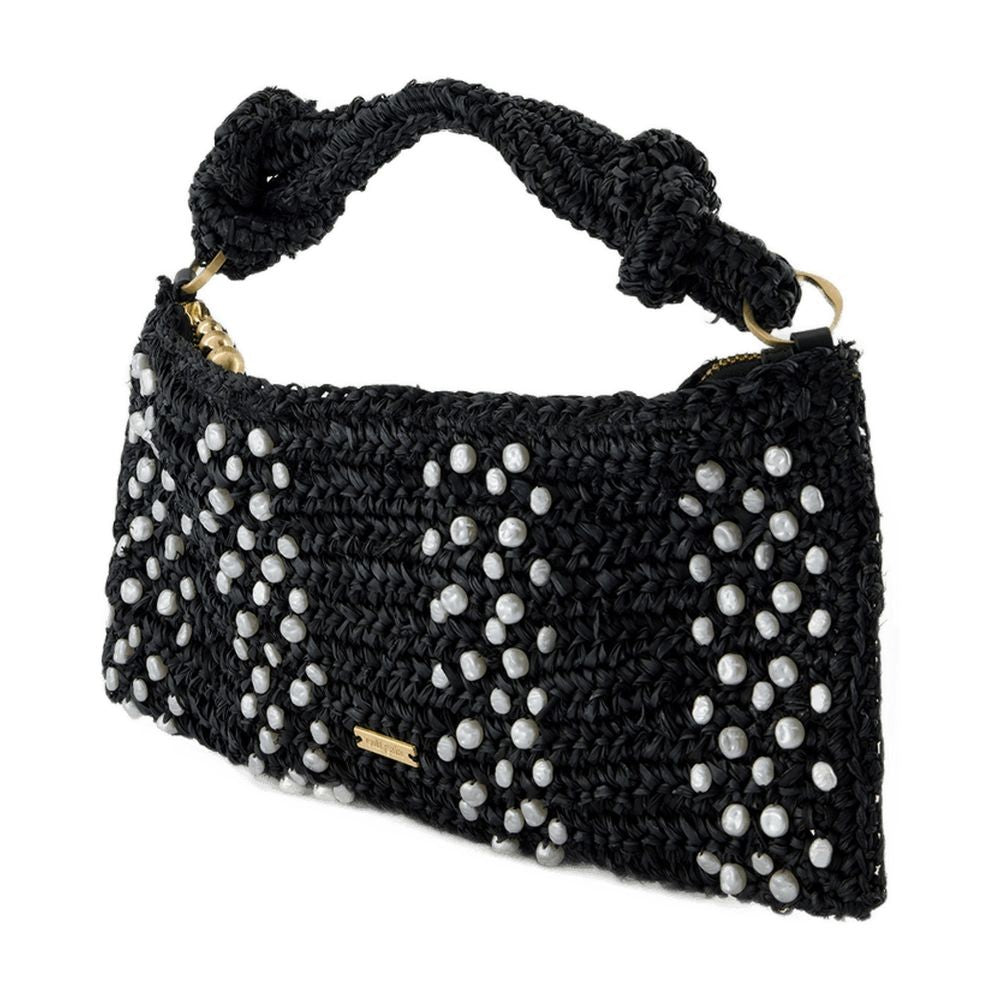 Cult Gaia Hera Nano Shoulder Bag - Raffia - Black