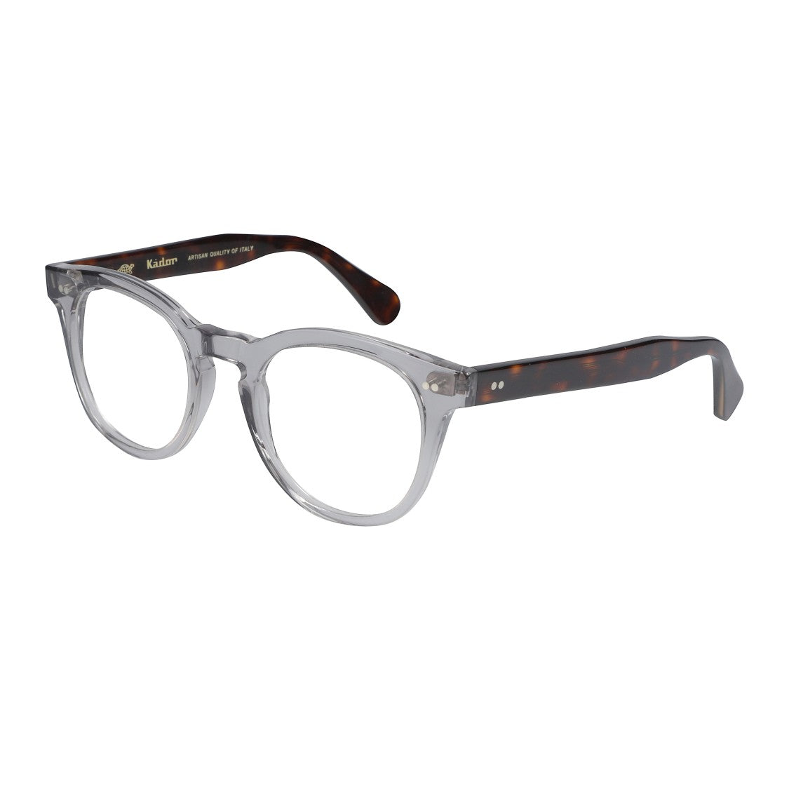 Kador Tuxon Translucent Grey Frame Sunglasses With Tortoiseshell-Patterned Temples