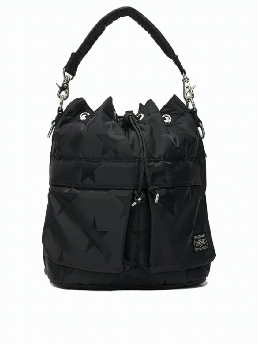 Porter Two-Way Nylon Tote Bag With Drawstring Closure And Padded Handle