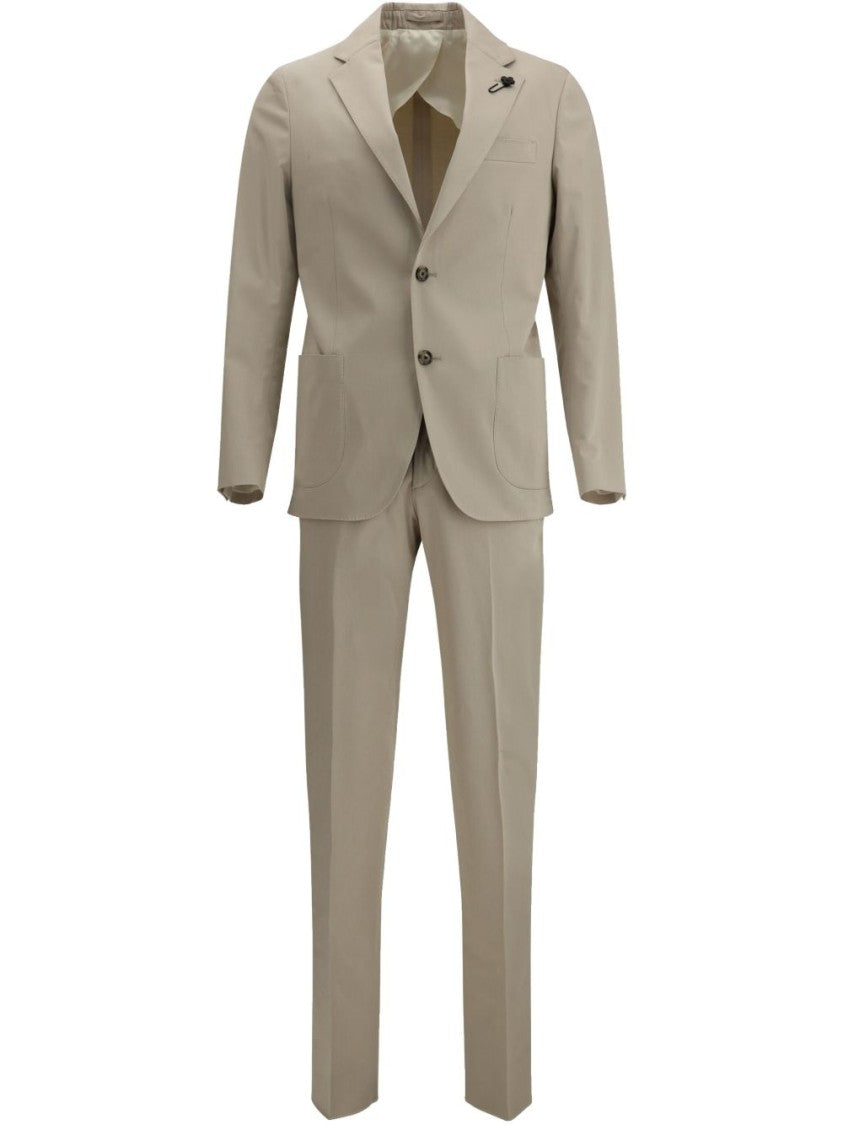 Lardini Tailored Beige Suit With Classic Lapels