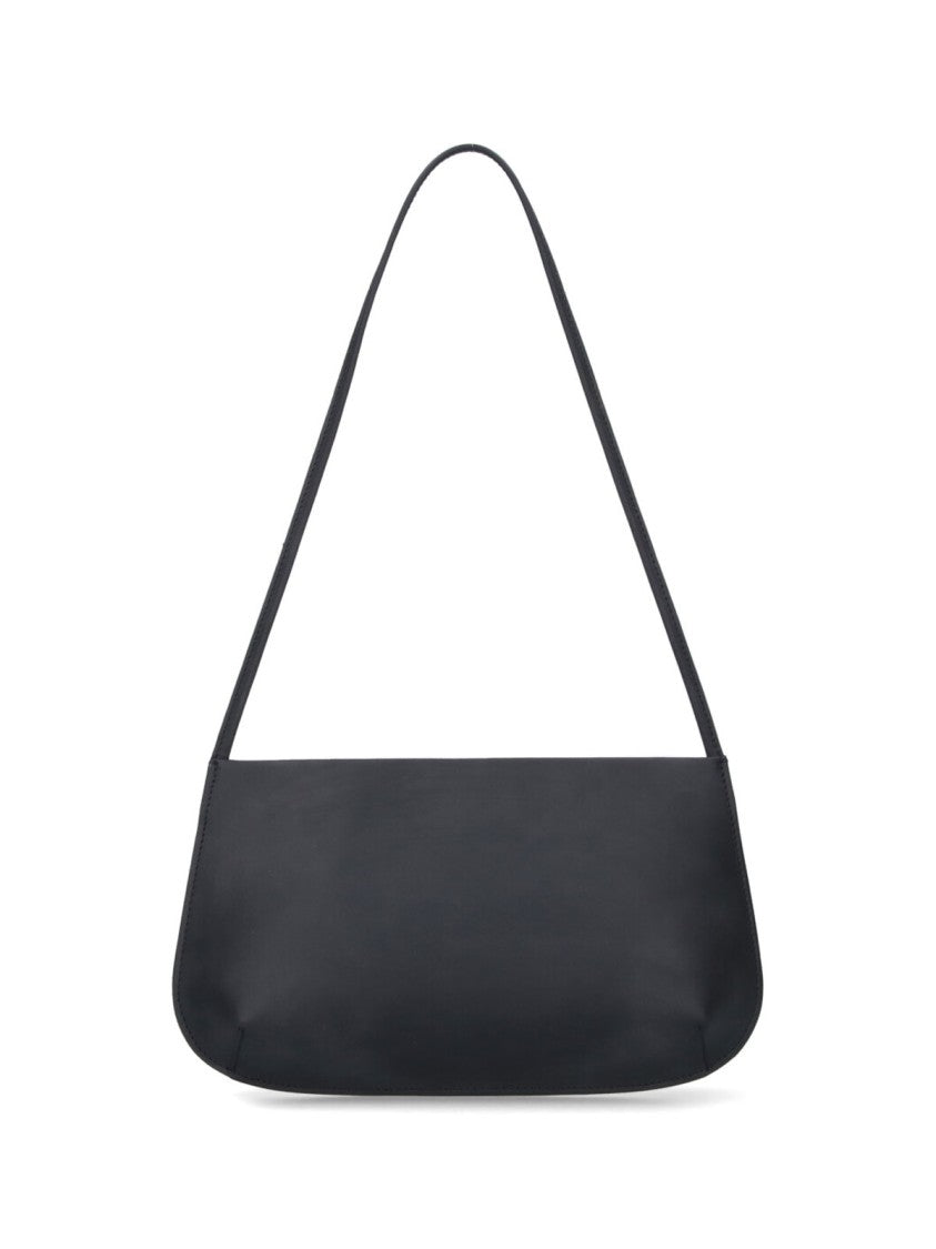 Fane Black Bra Minimalist Leather Shoulder Bag