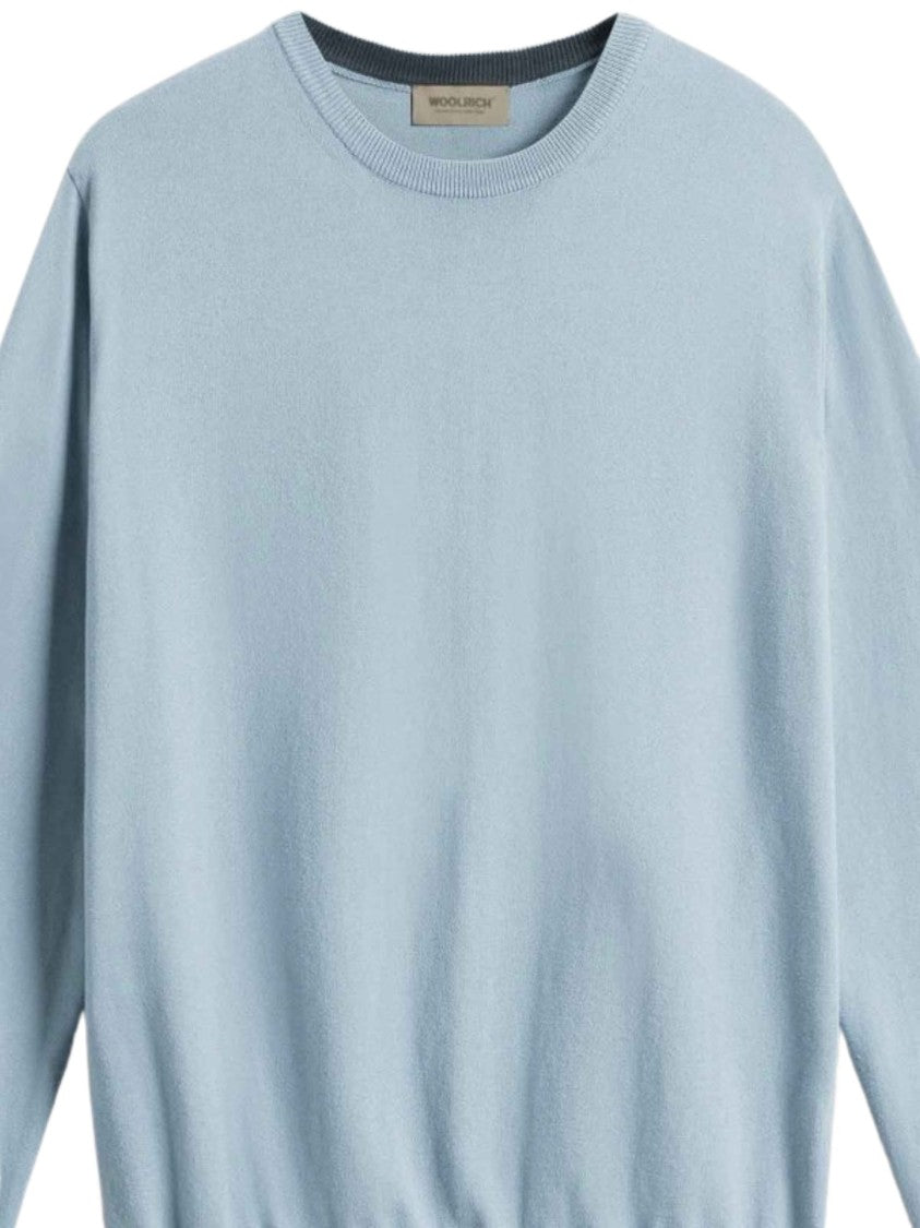 Woolrich Light Blue Cotton Crew Neck Sweater