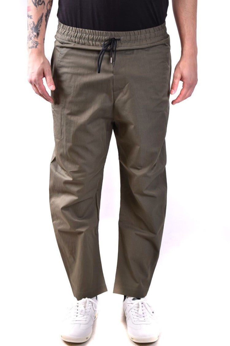 Isabel Benenato Green Cotton Blend Trousers