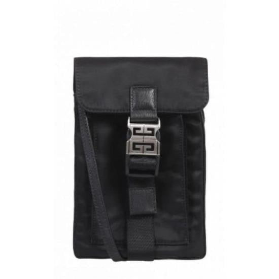 Givenchy Rectangular Black Crossbody Bag With Metallic Buckle Closure