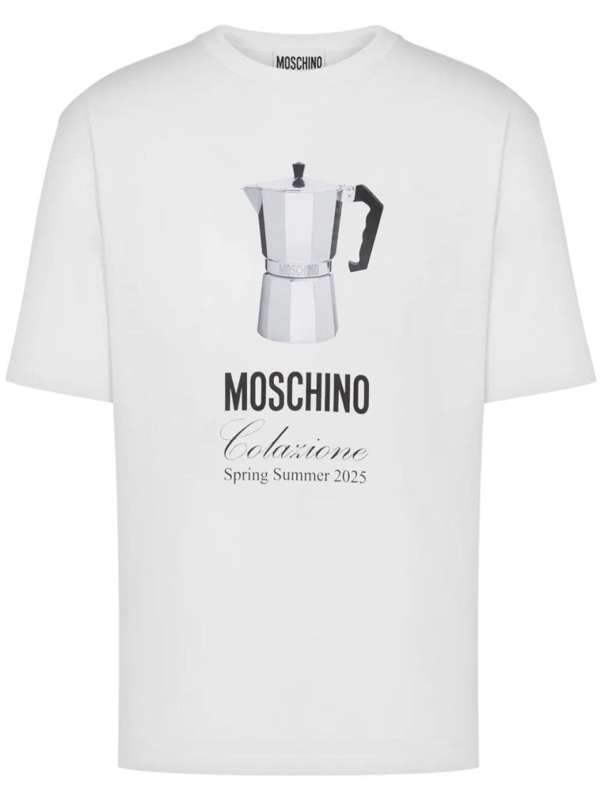 Moschino Timeless White T-Shirt With Standard Fit And Round Neckline