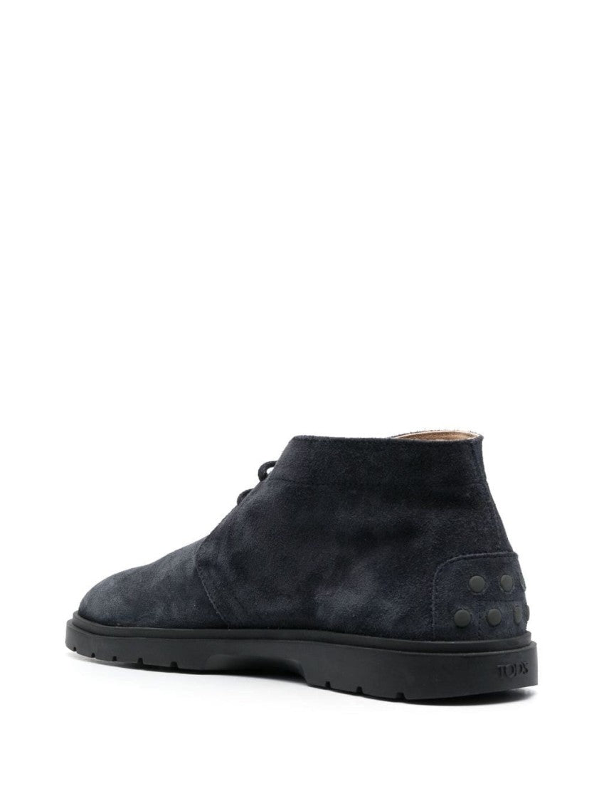 Tod's Blue Minimalist Leather-Lined Leather Ankle Boots