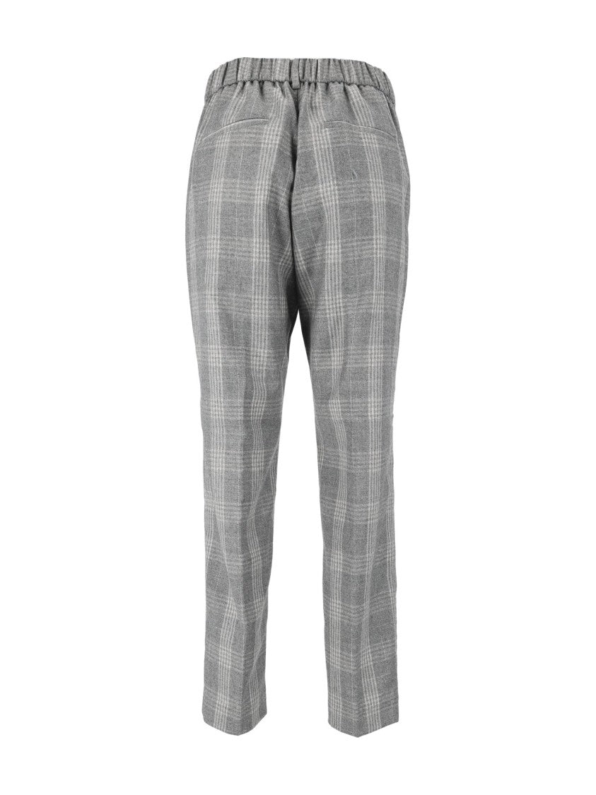 Peserico Plaid Tailored Tapered Pants