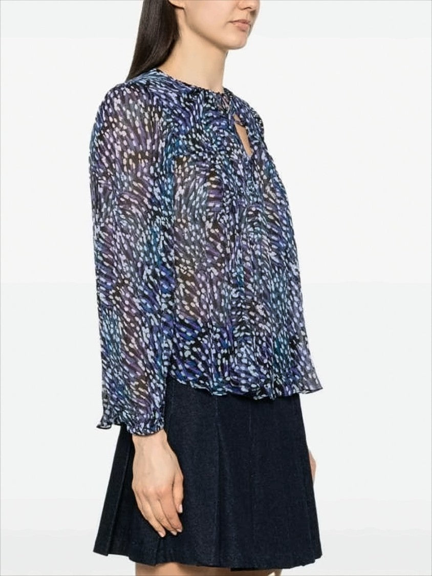 Isabel Marant Abstract Pattern Semi-Sheer Blouse With Keyhole Detail