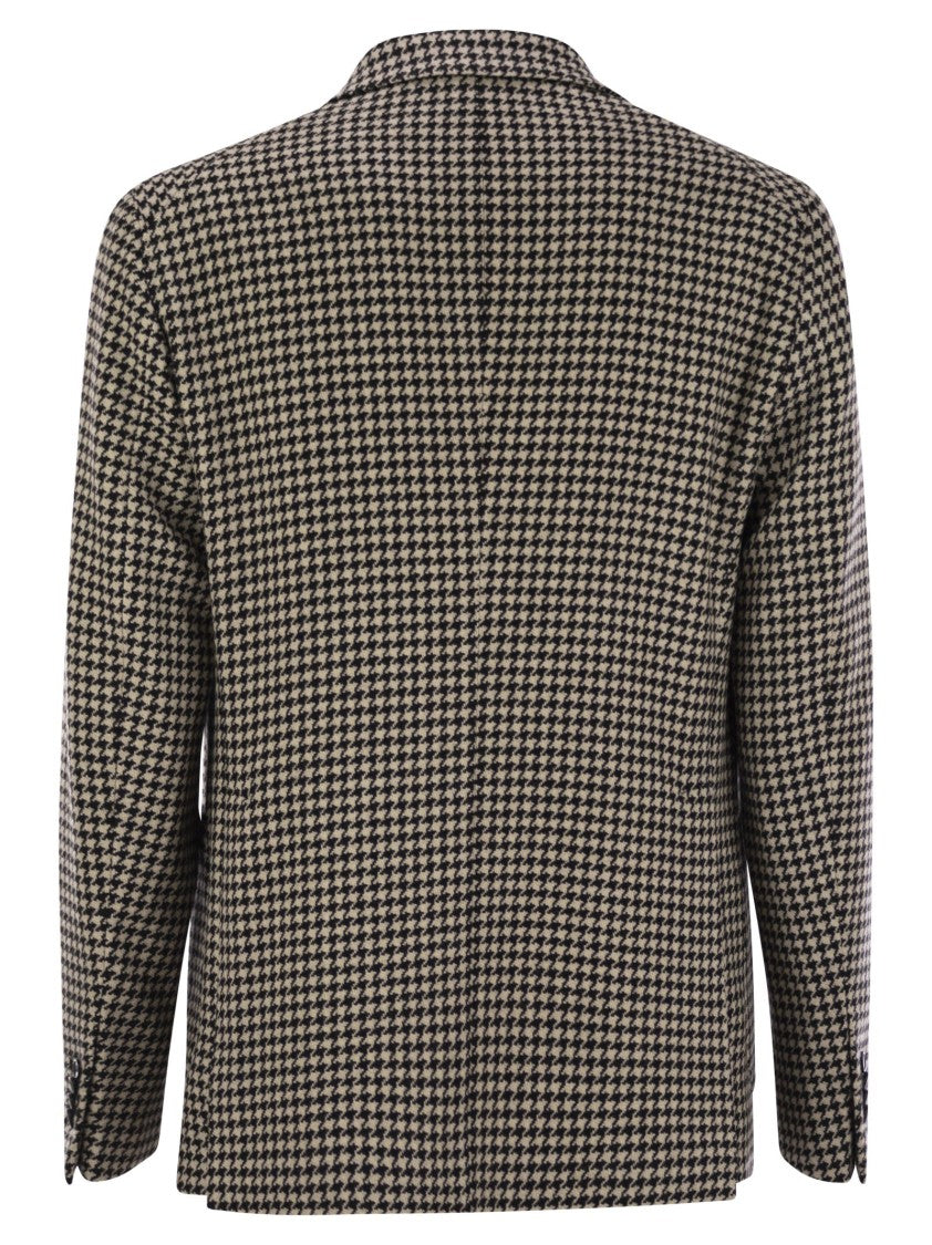 Tagliatore Houndstooth Virgin Wool Blend Jacket
